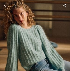 Sezane Aretha Jumper Frosted Blue Size Small